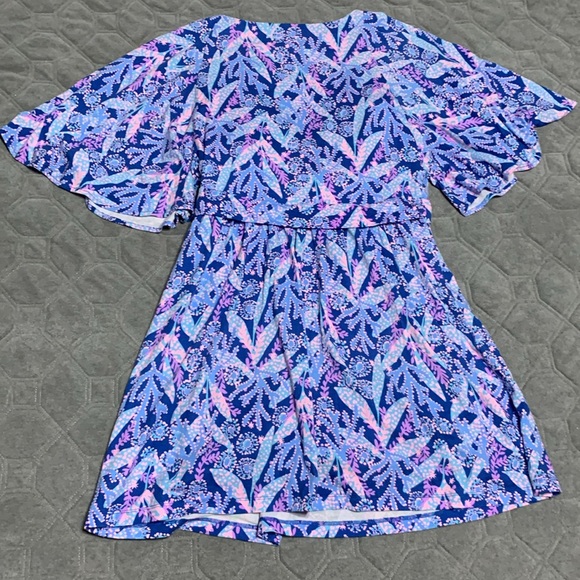 Lilly Pulitzer Minka skirted romper in Barton Blue Star Gazing - Picture 6 of 8